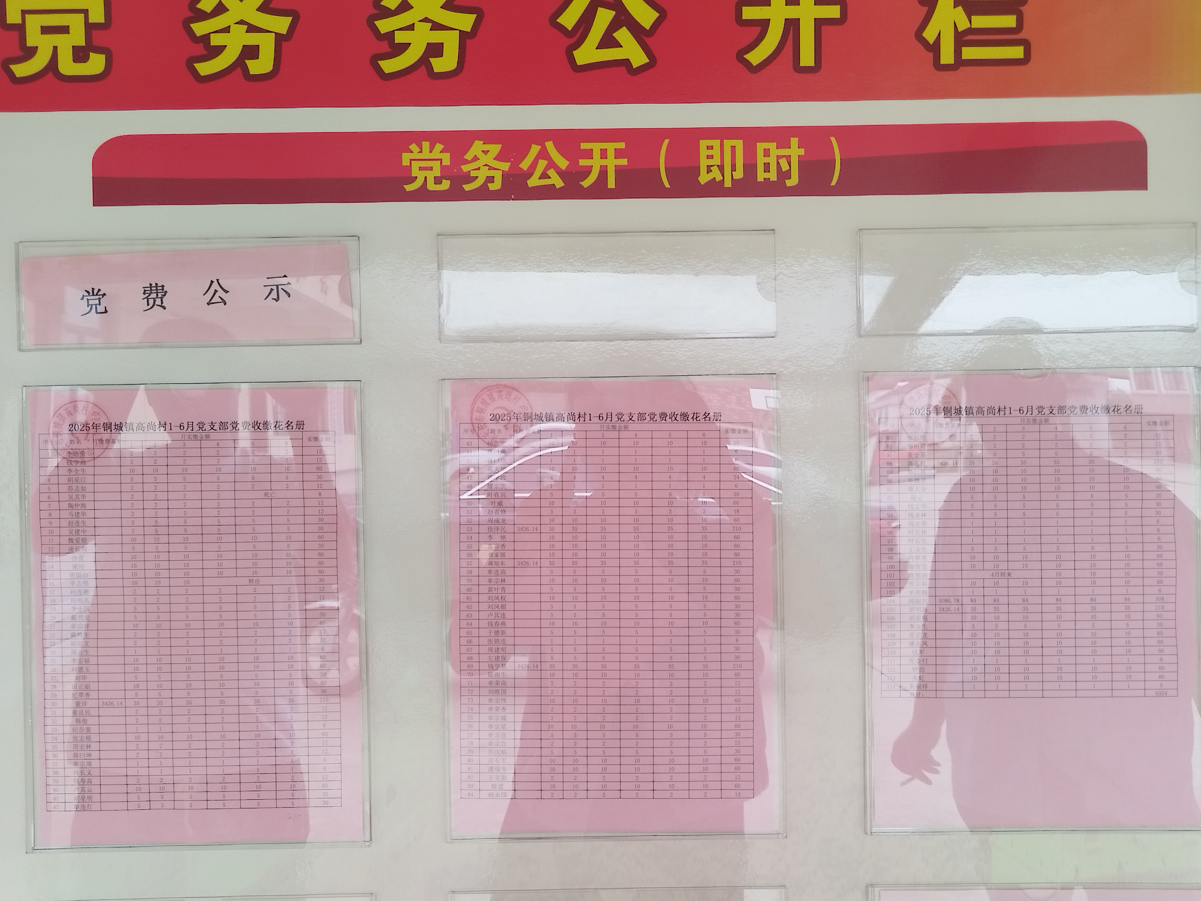 銅城鎮高尚村第二季度黨費收繳情況根據上級黨組織要求，為了更好地做好黨費管理工作，更好地接受黨員群眾的監督，現將2025年6月6日，銅城鎮高尚村第二季度黨費收繳情況公示。公示